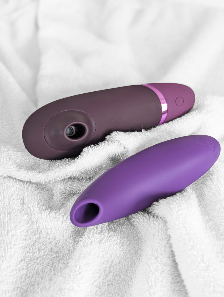 Womanizer Next och We-Vibe Melt 2 jämförda sida vid sida